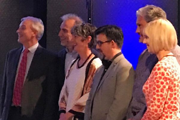 At the Auckland Conversations event (from left) Auckland Mayor Phil Goff, Housing First founder Dr Sam Tsemberis, Lifewise CEO Moira Lawler, Auckland Council General Manager (Arts, Community and Events) Graham Bodman, Te Matapihi Director Rau Hoskins, and Heart of The City CEO Viv Beck.