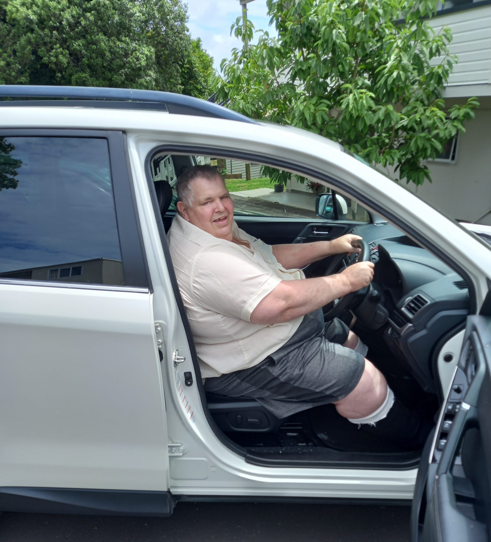 Kevin in his car