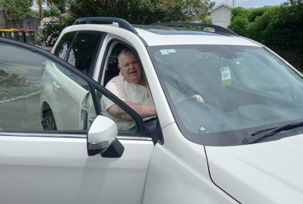 Kevin in his car